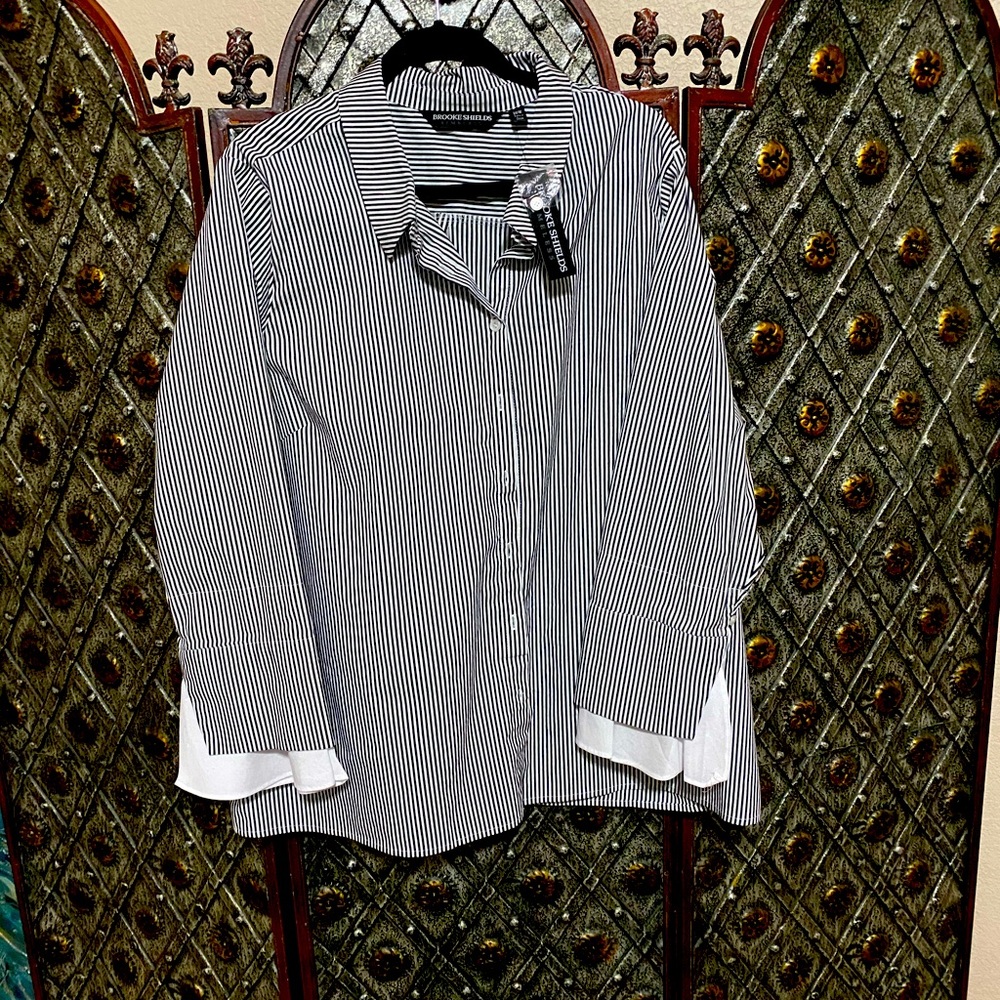 Brooke Shields Timeless woman button down top